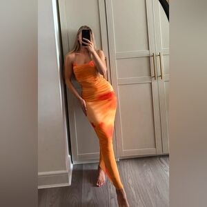 Zara Printed tulle dress